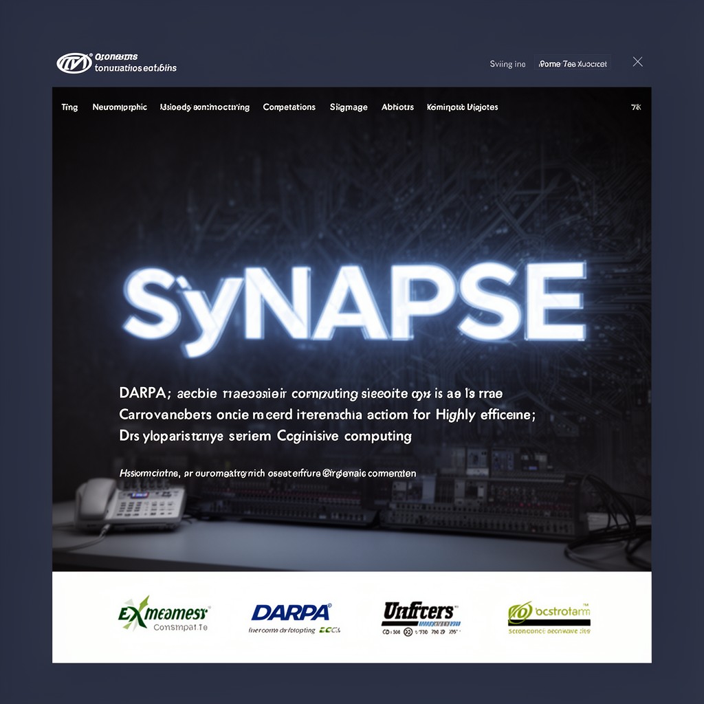 AI-generated illustration of SyNAPSE neuromorphic computing program
