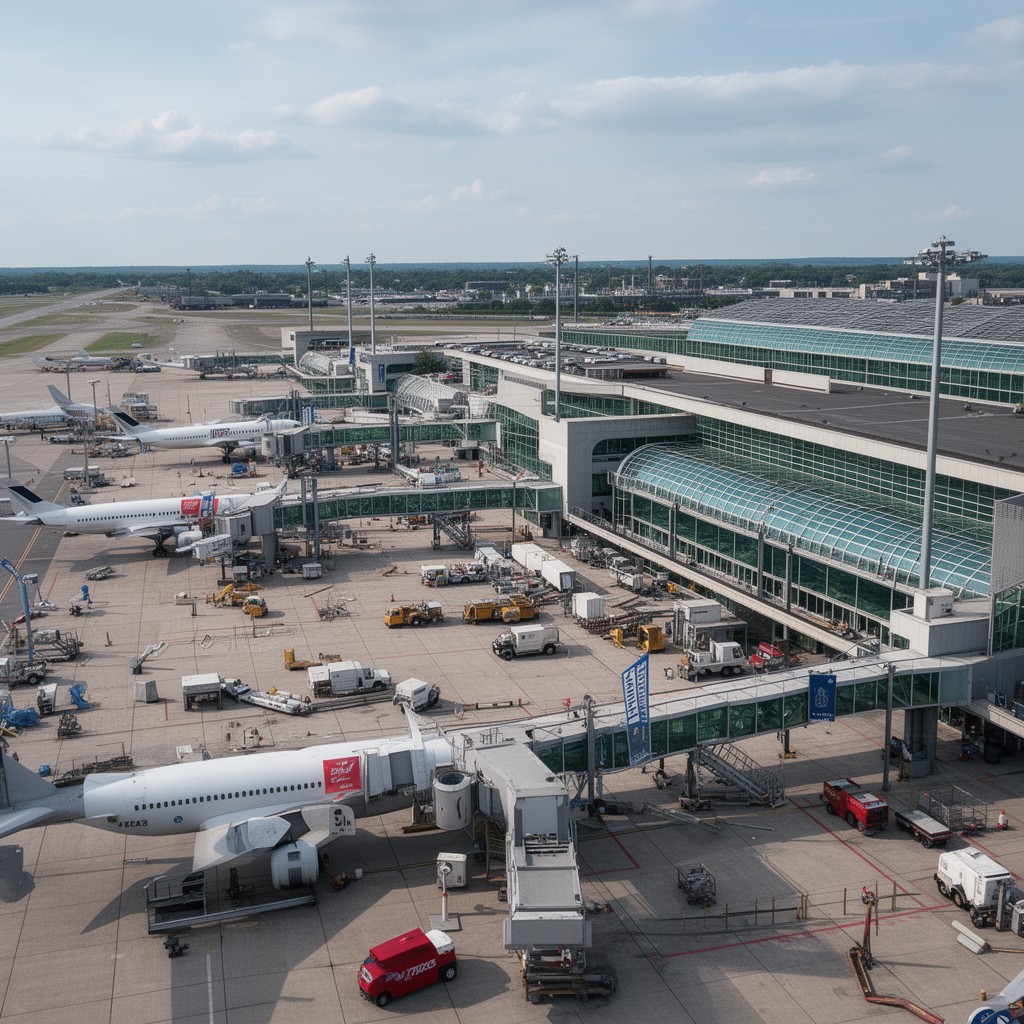AI-generated illustration of Cincinnati/Northern Kentucky International Airport