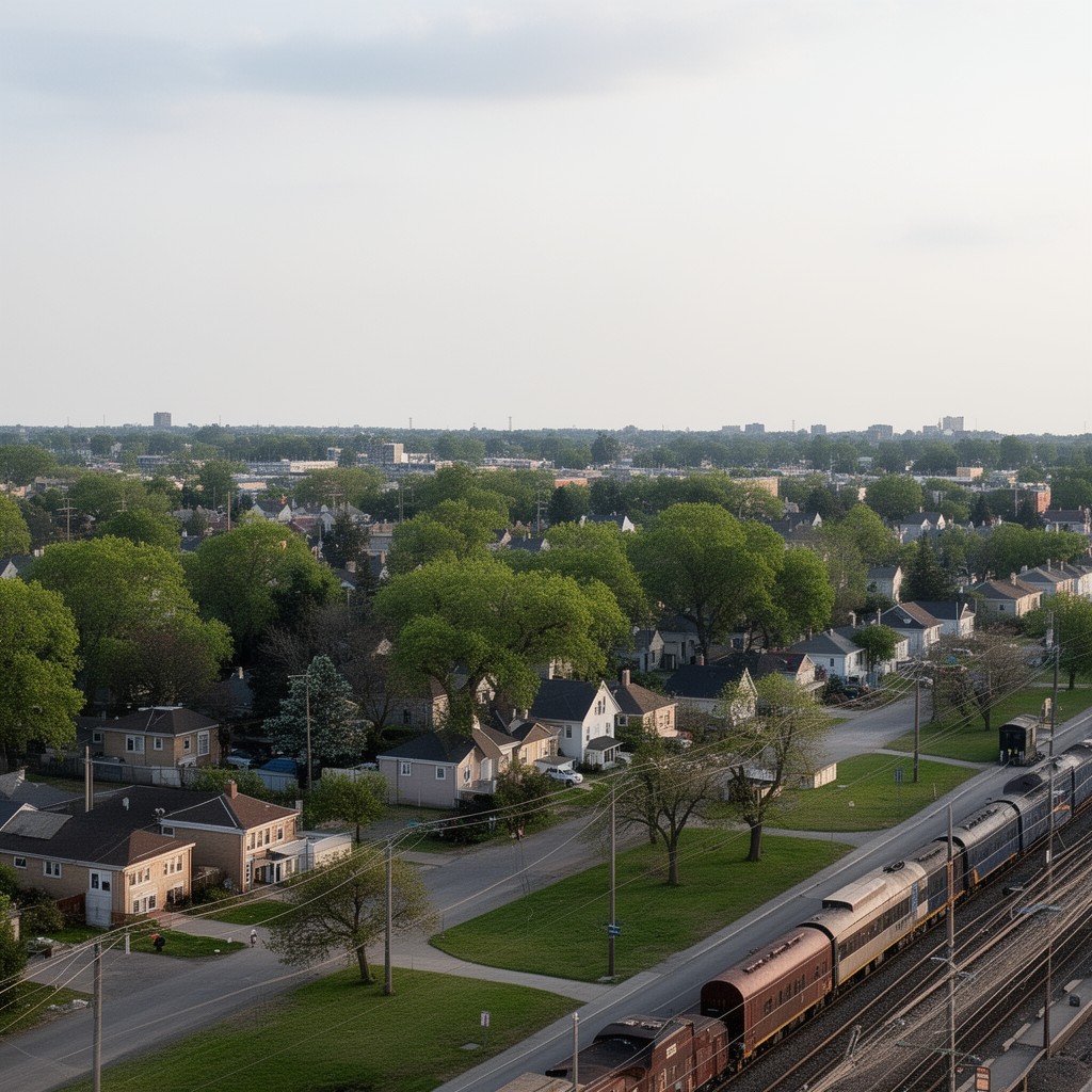 AI-generated illustration of Lansing, Illinois