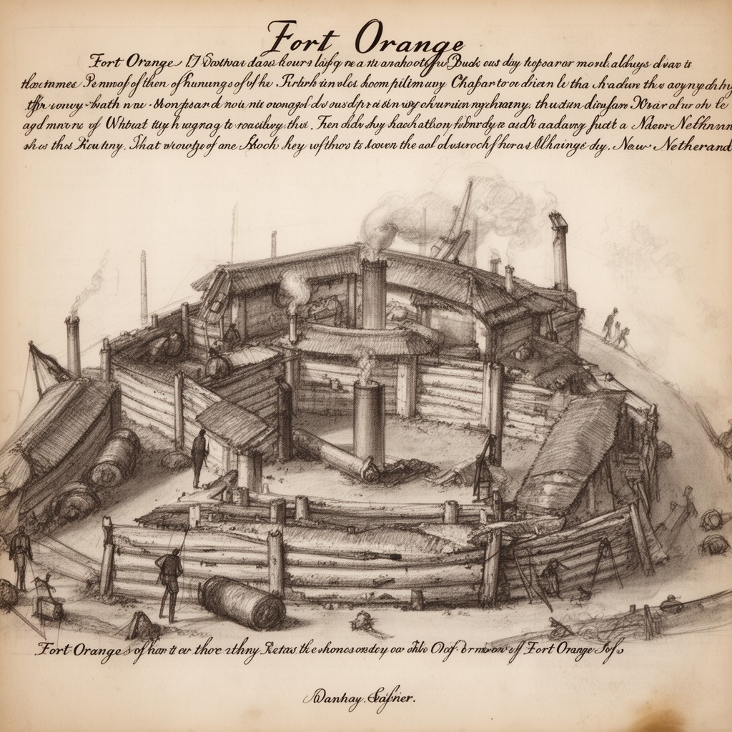 AI-generated illustration of Fort Orange
