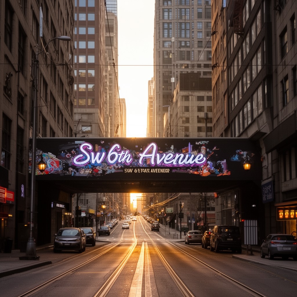 AI-generated illustration of SW 6th Avenue