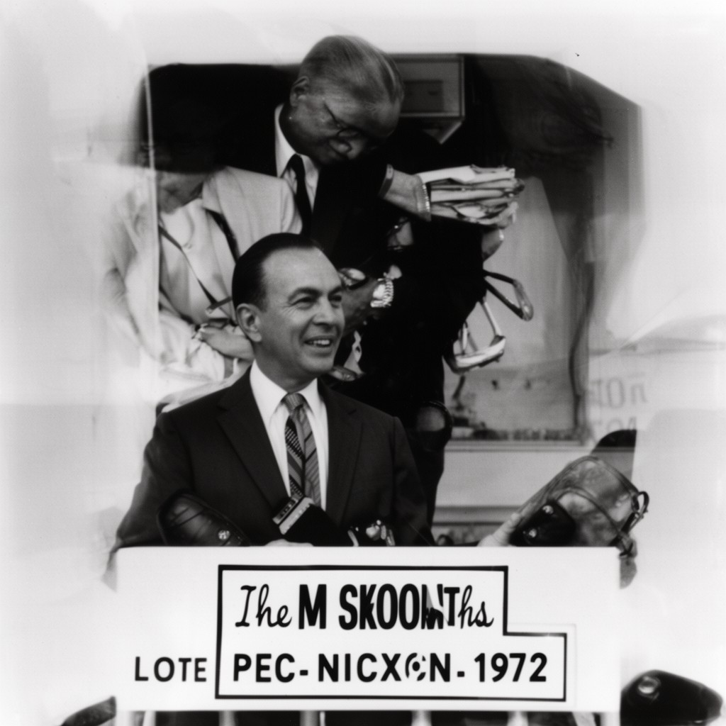 AI-generated illustration of Nixon 1972 presidential campaign