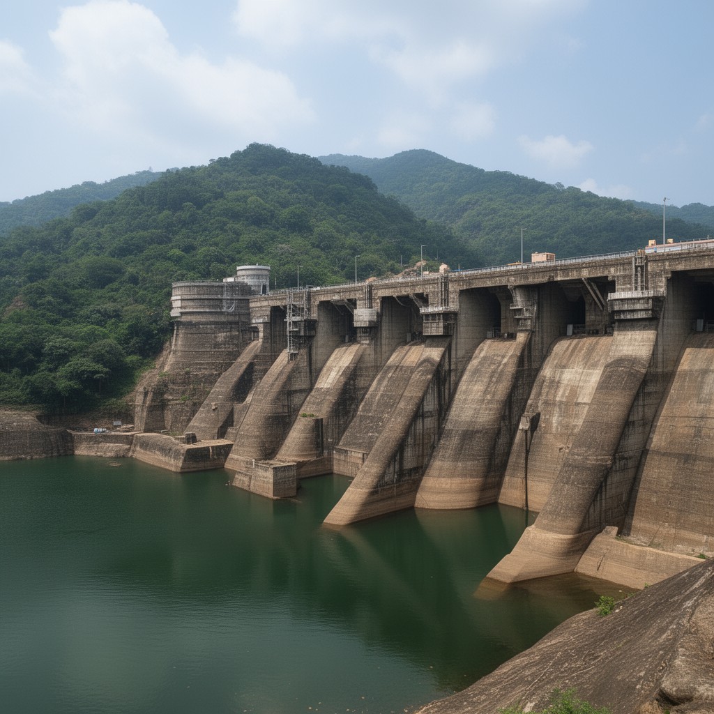 AI-generated illustration of Srisailam Dam