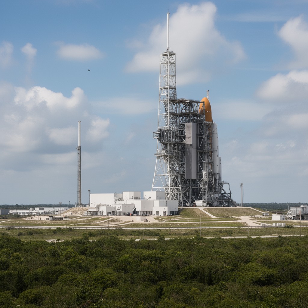 AI-generated illustration of Kennedy Space Center Launch Complex 39B