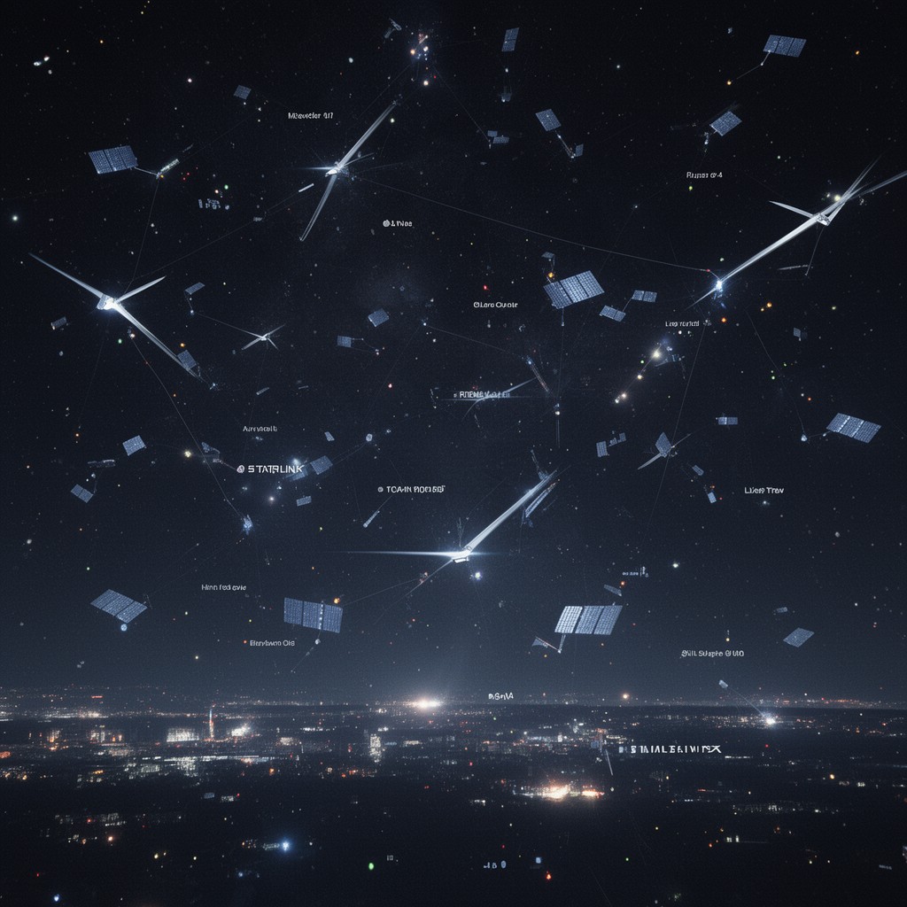 AI-generated illustration of Starlink satellite constellation