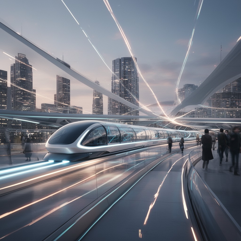 AI-generated illustration of Hyperloop concept