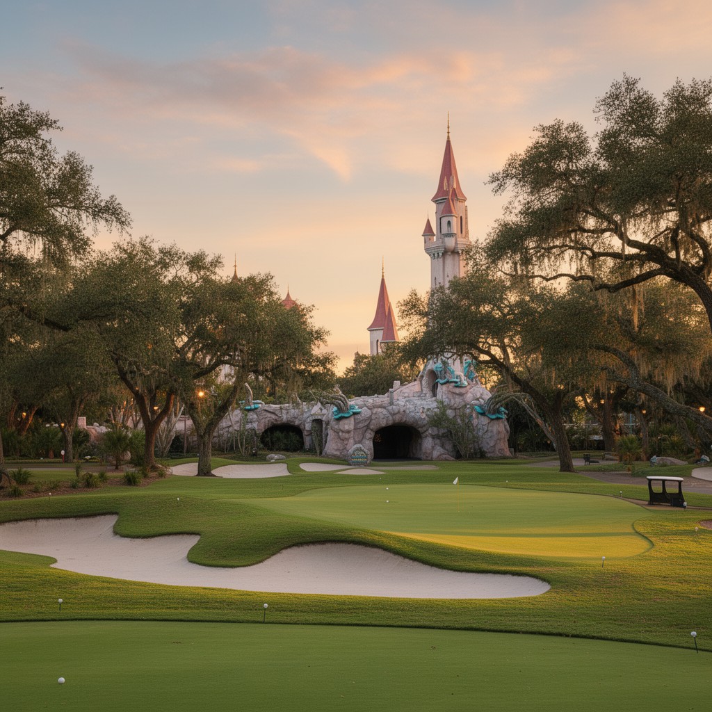 AI-generated illustration of Disney's Oak Trail Golf Course