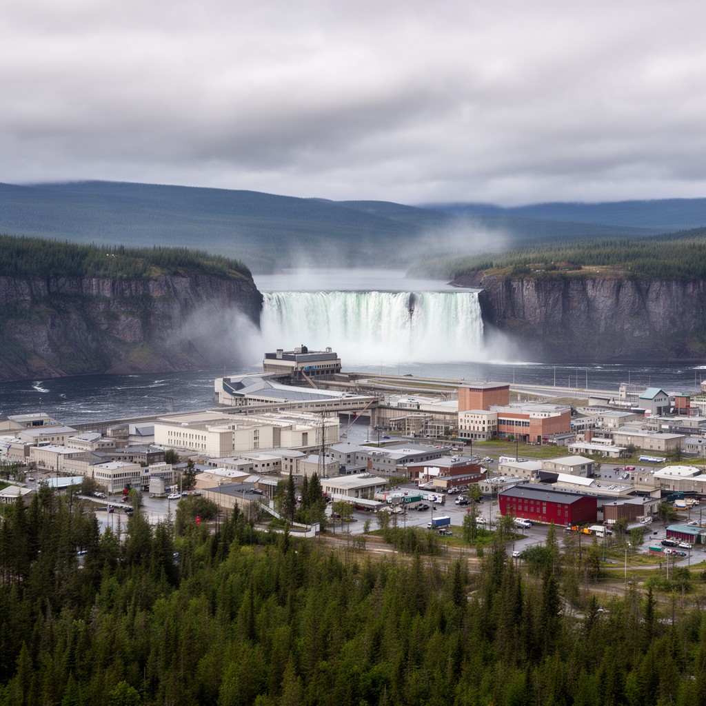 AI-generated illustration of Churchill Falls