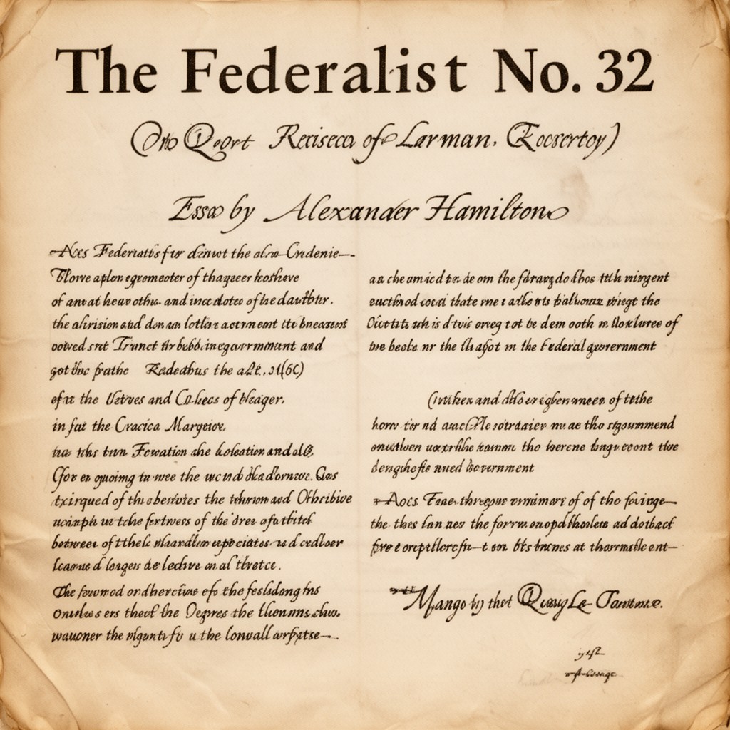 AI-generated illustration of The Federalist No. 32