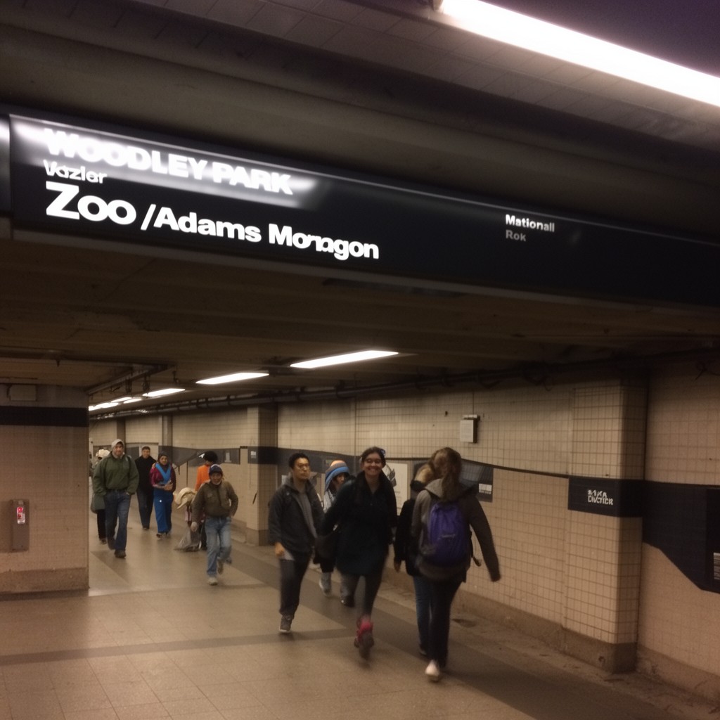 AI-generated illustration of Woodley Park–Zoo/Adams Morgan station
