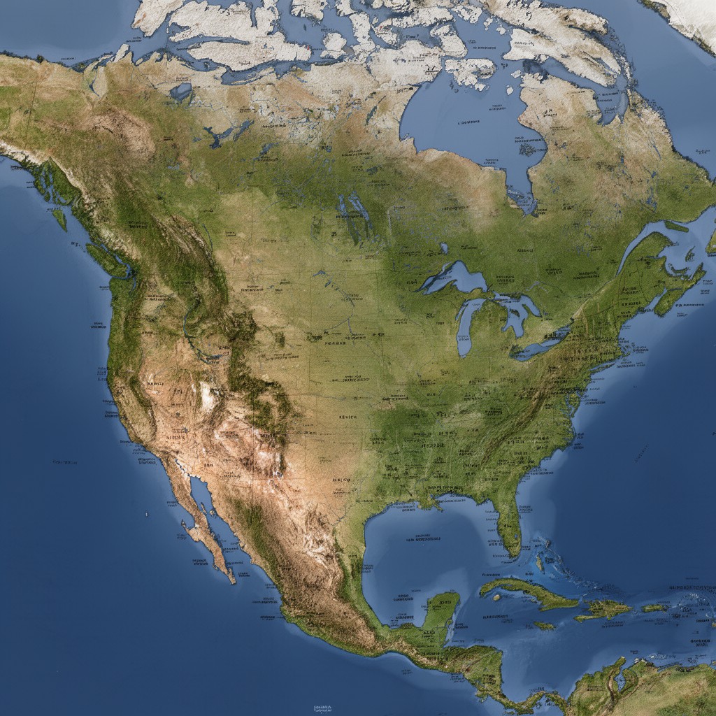 AI-generated illustration of North America