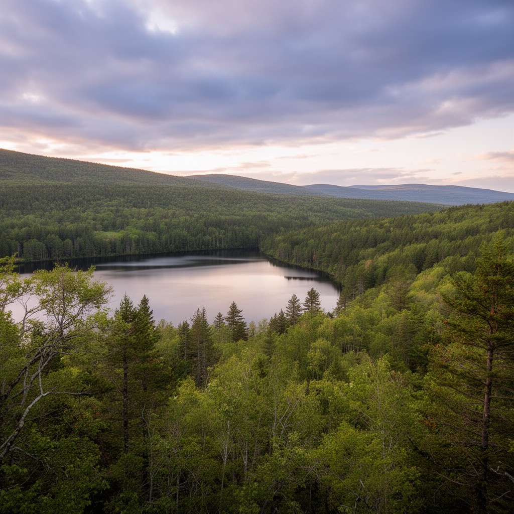 AI-generated illustration of Pigeon Lake Wilderness Area
