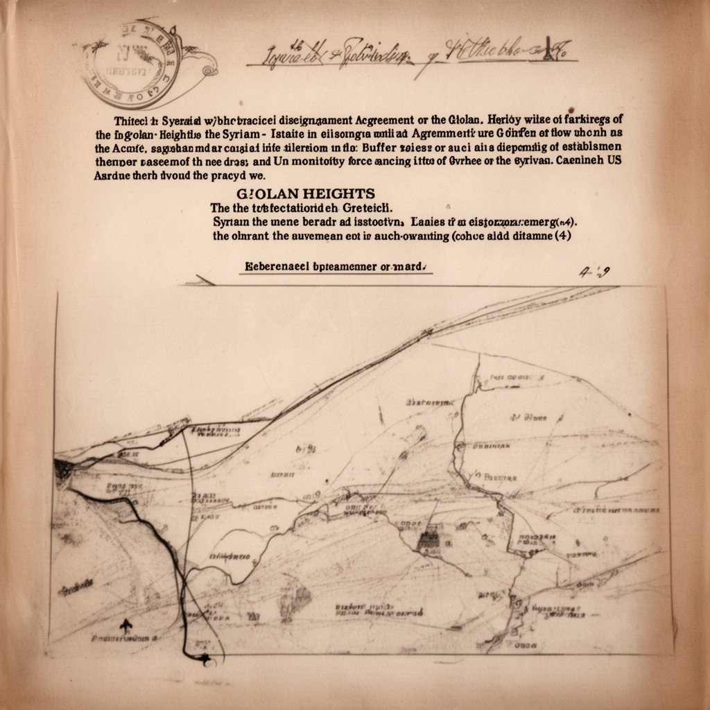 AI-generated illustration of Syrian–Israeli disengagement agreement on the Golan Heights