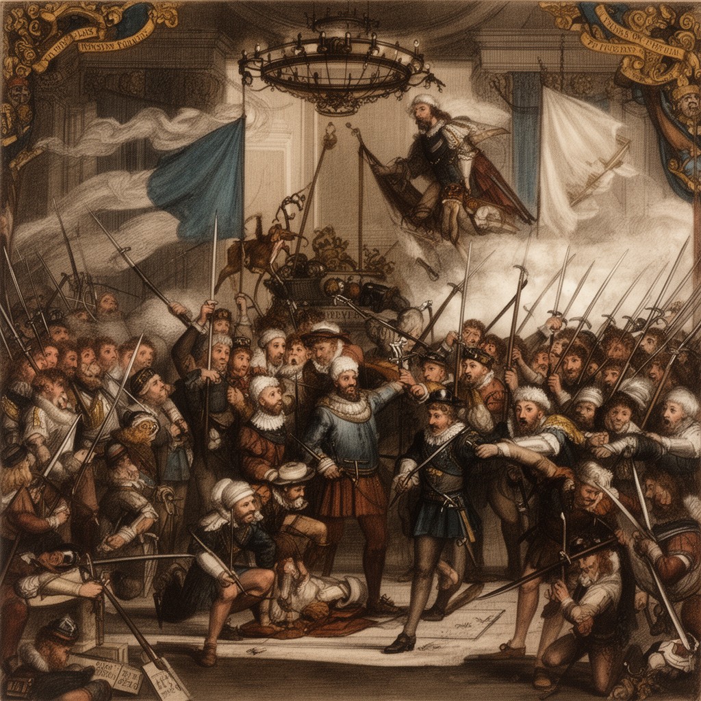 AI-generated illustration of War of the Three Henrys