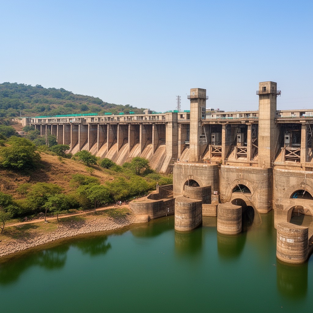AI-generated illustration of Almatti Dam