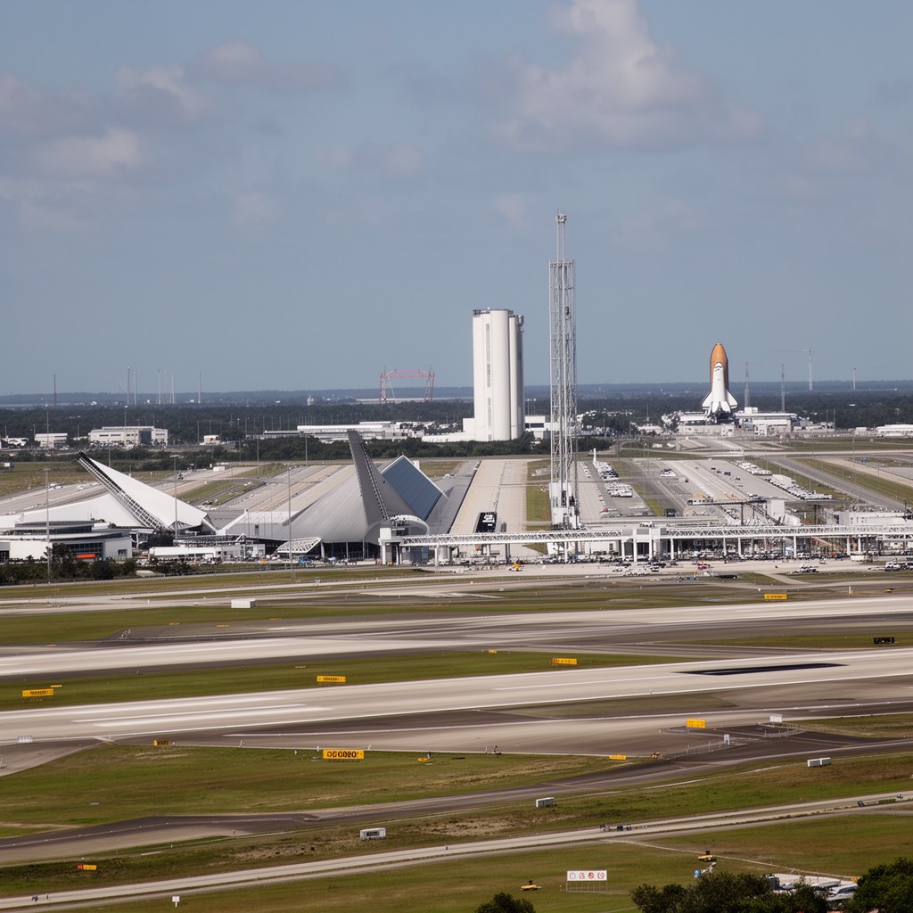 AI-generated illustration of Kennedy Space Center Shuttle Landing Facility