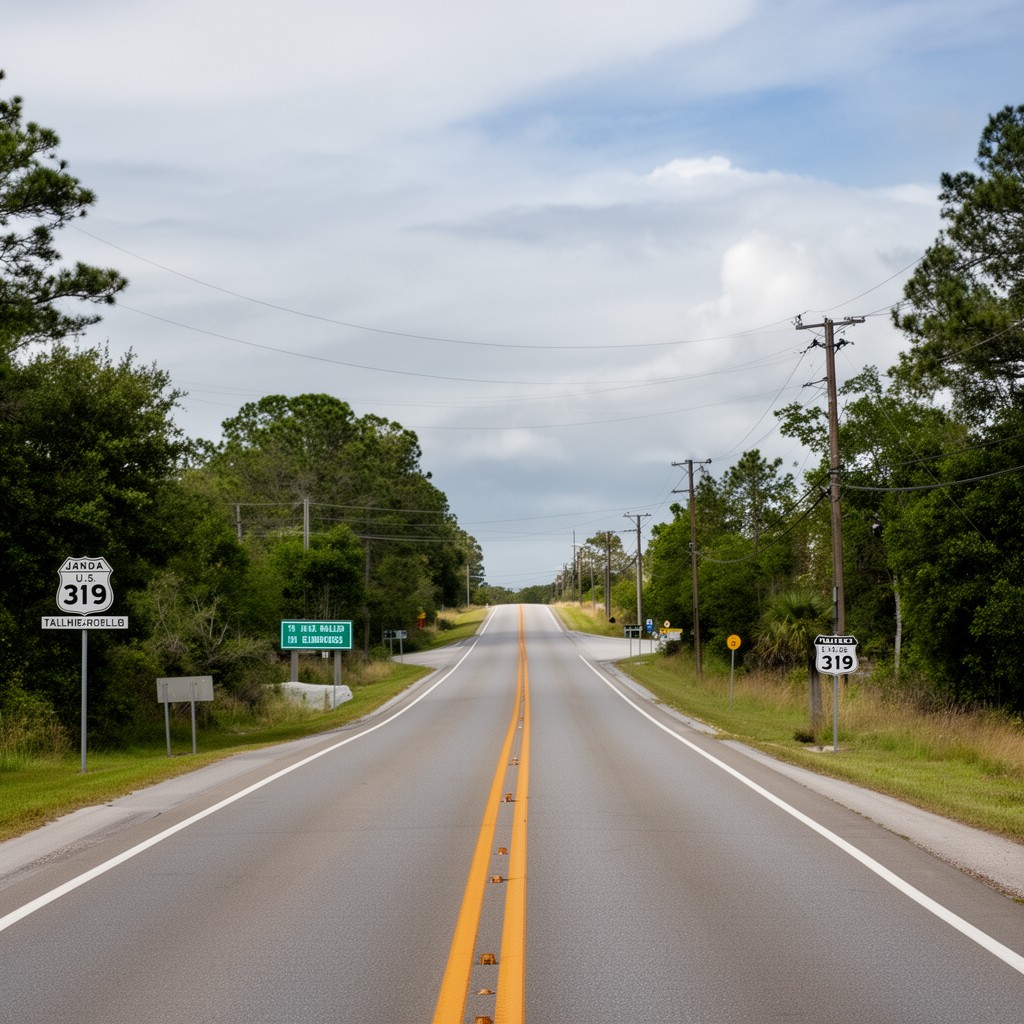 AI-generated illustration of U.S. Route 319 in Tallahassee