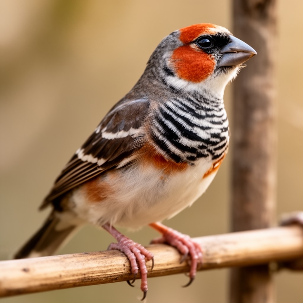 AI-generated illustration of zebra finch (Taeniopygia guttata)
