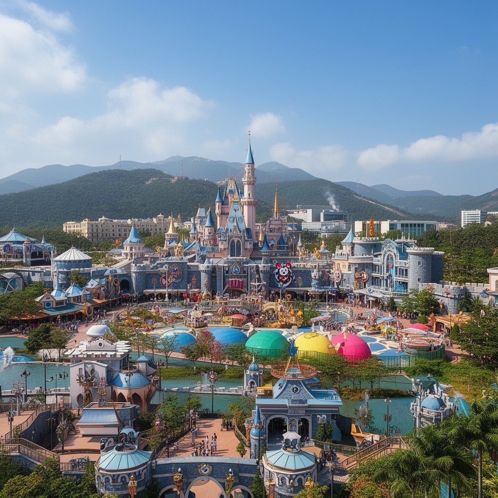 AI-generated illustration of Hong Kong Disneyland Resort