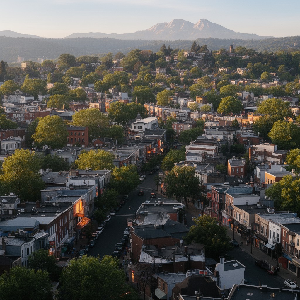 AI-generated illustration of Mount Pleasant neighborhood