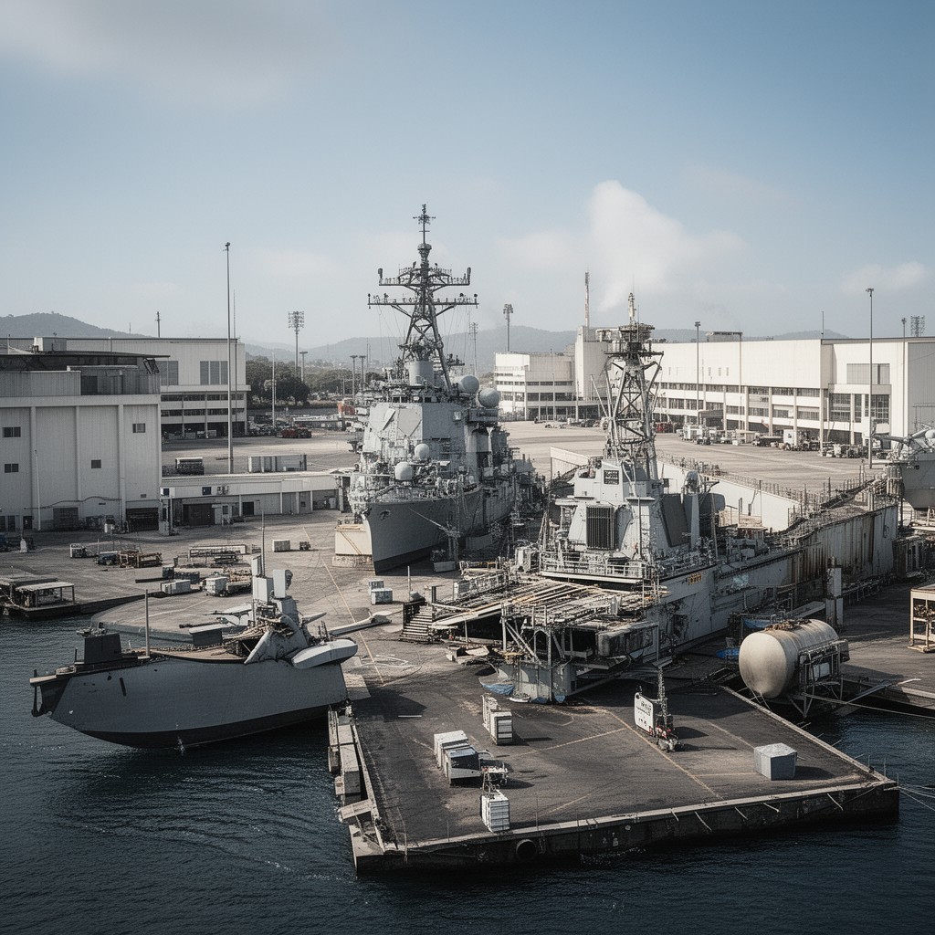 AI-generated illustration of United States Navy shore establishment