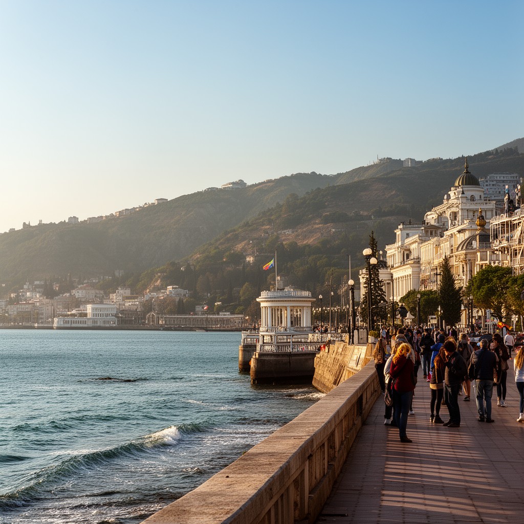 AI-generated illustration of Yalta Embankment