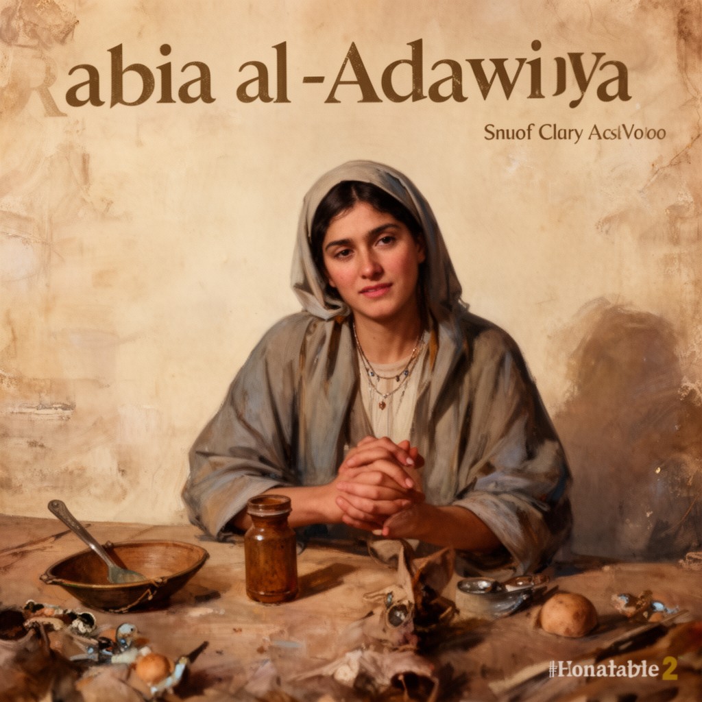 AI-generated illustration of Rabia al‑Adawiyya