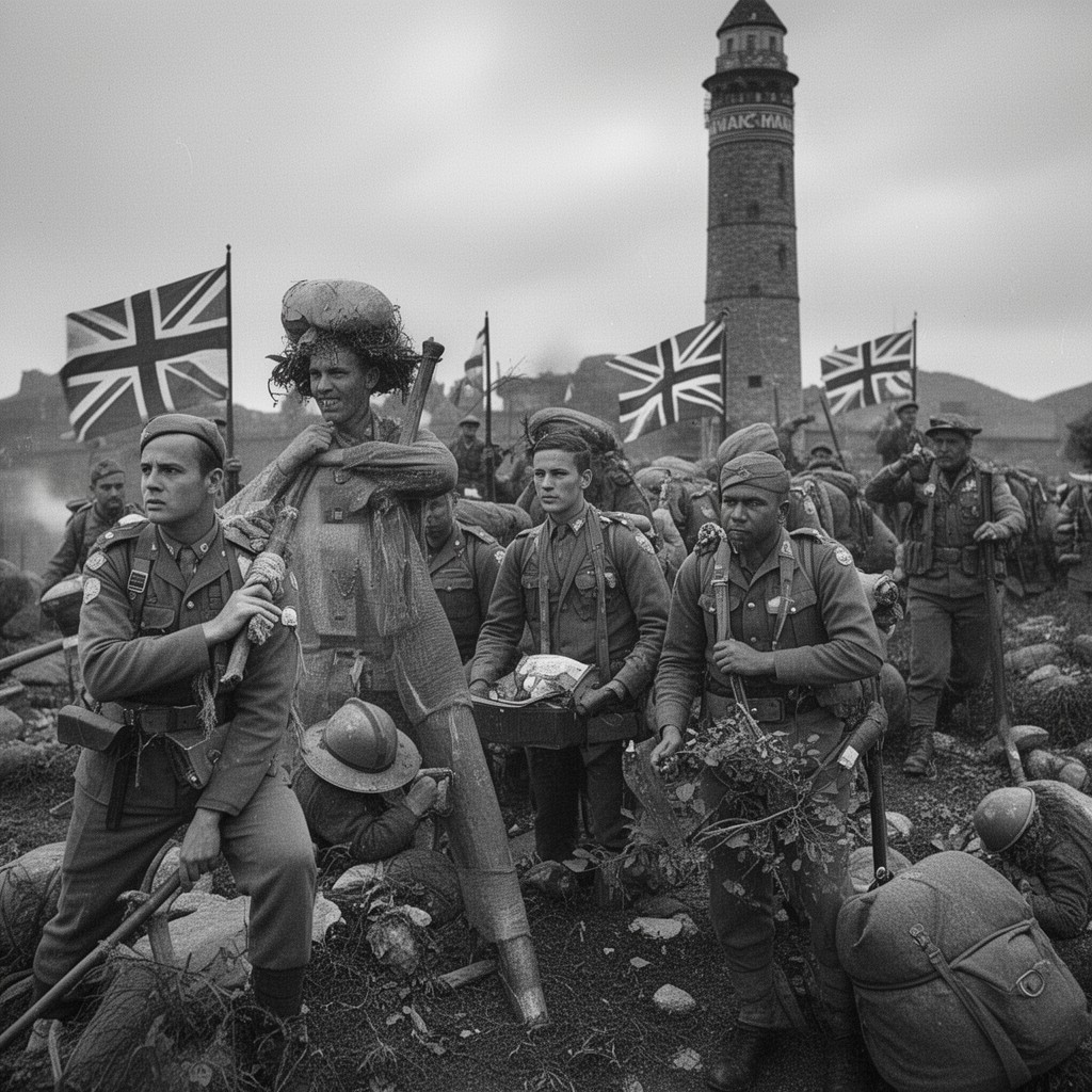AI-generated illustration of British Commonwealth forces