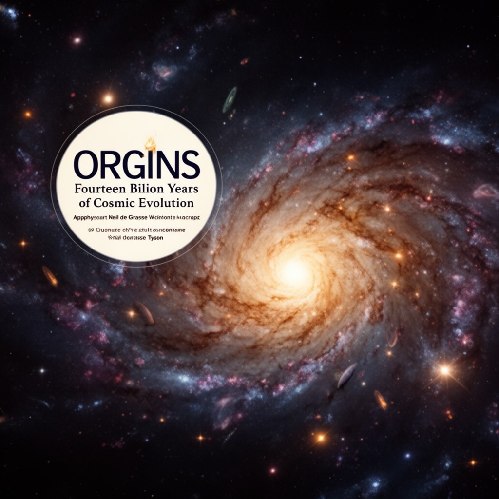 AI-generated illustration of Origins: Fourteen Billion Years of Cosmic Evolution