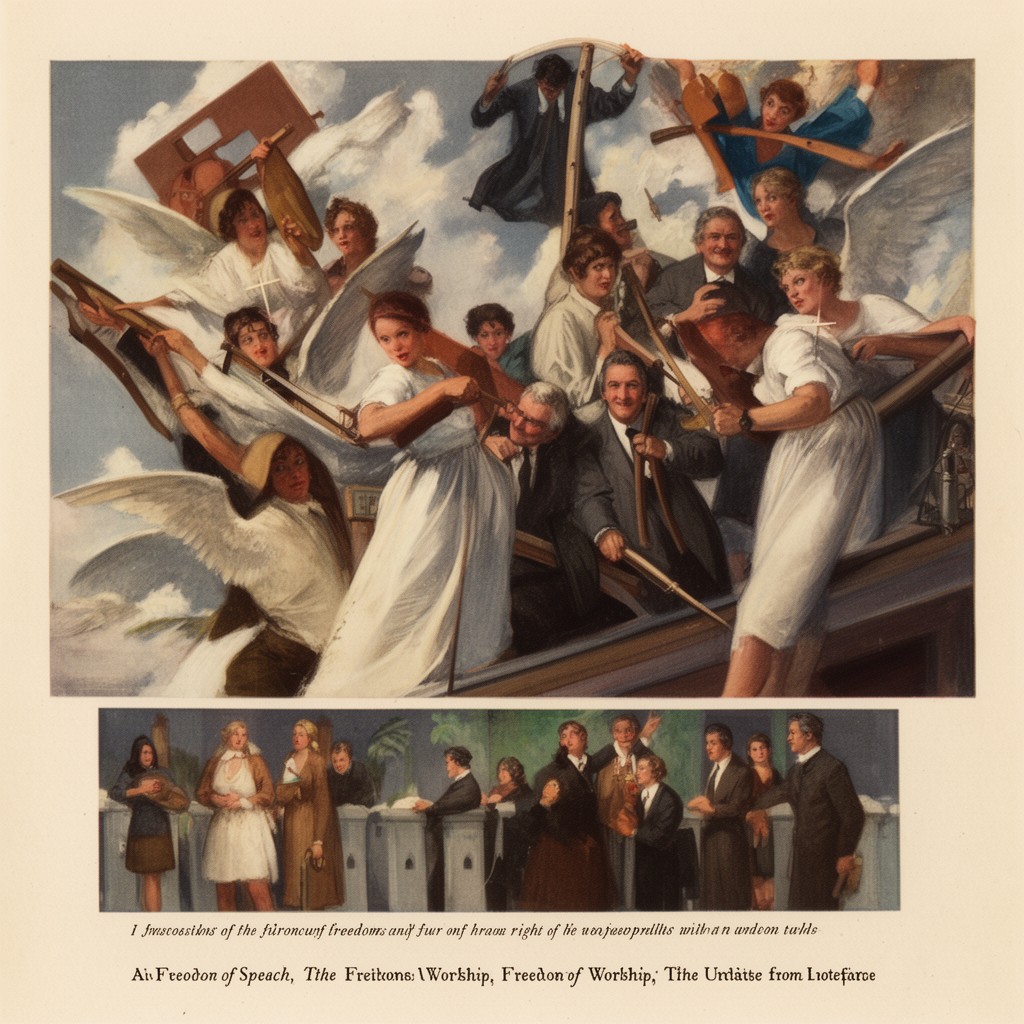 AI-generated illustration of Four Freedoms