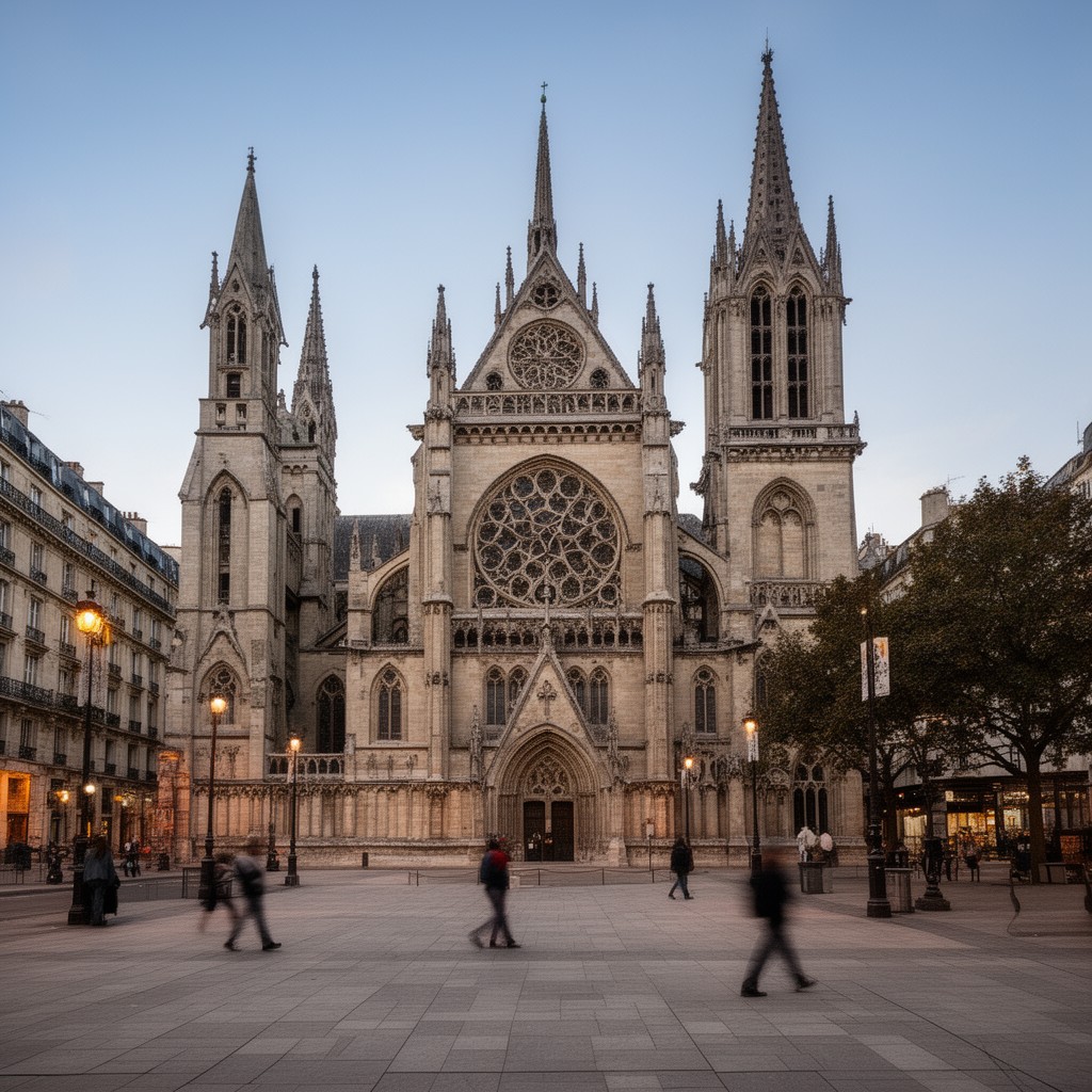 AI-generated illustration of Cathedral of the Holy Trinity, Paris