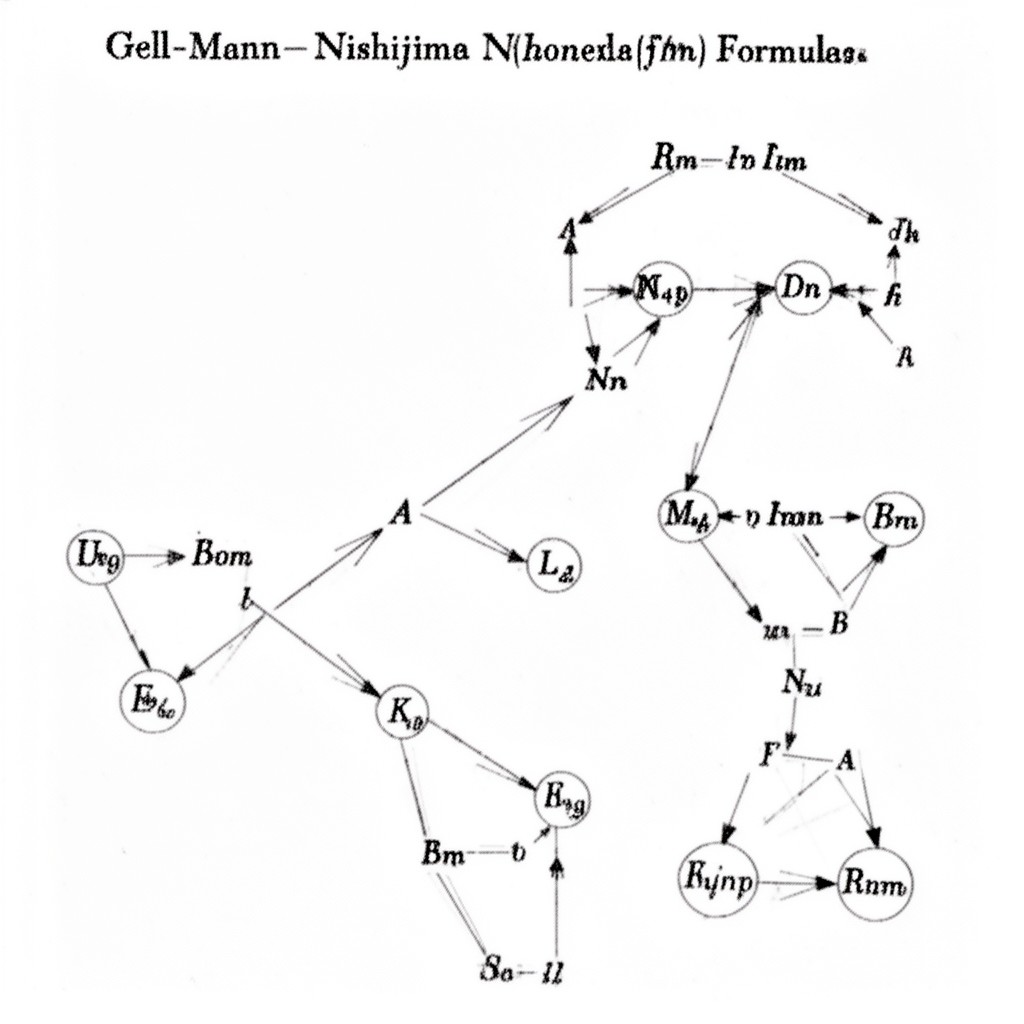 AI-generated illustration of Gell-Mann–Nishijima formula