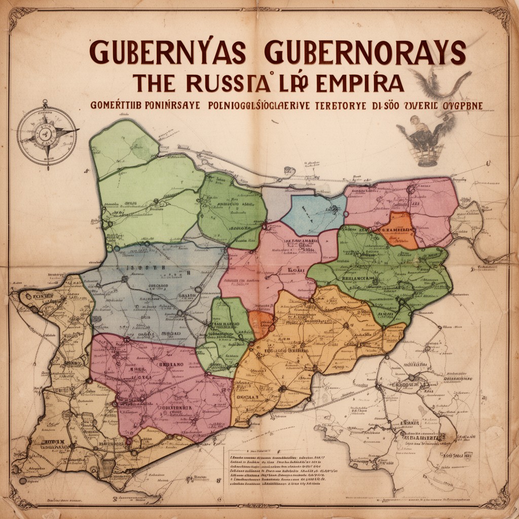 AI-generated illustration of guberniyas (governorates)