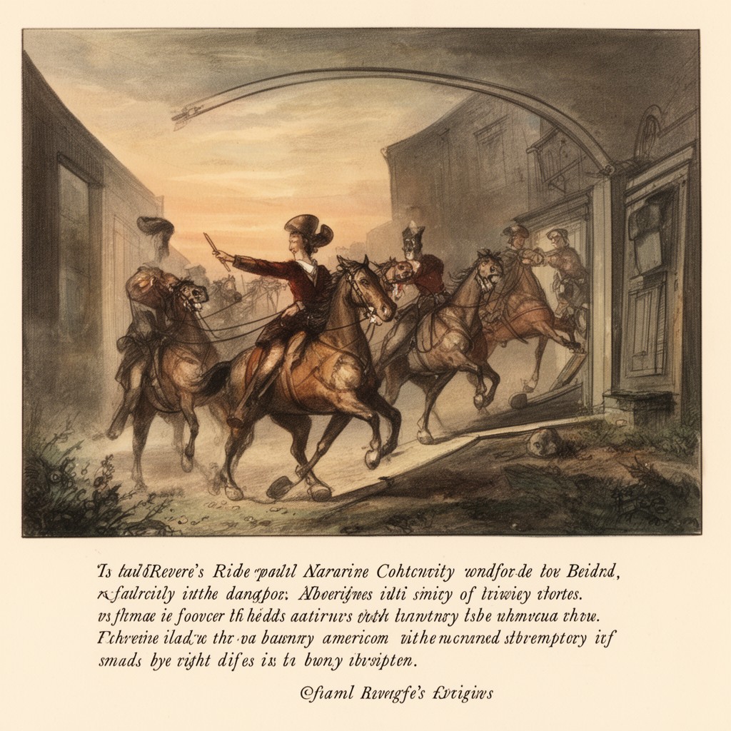 AI-generated illustration of "Paul Revere's Ride"