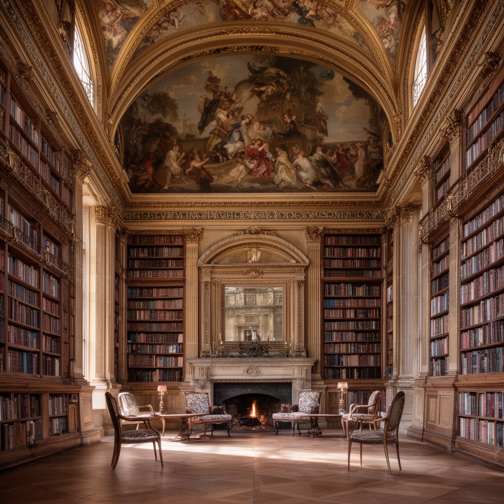 AI-generated illustration of Long Library