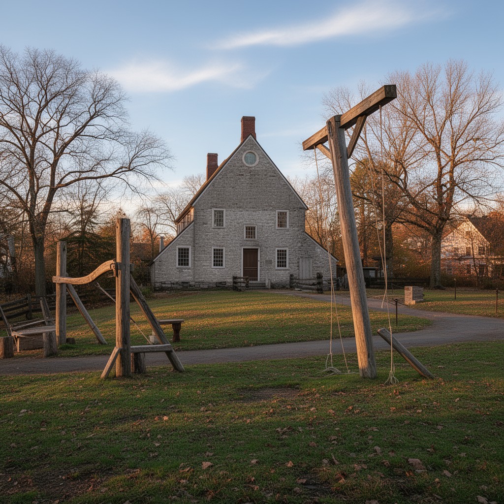 AI-generated illustration of Gallows Hill, Salem (traditional attribution)