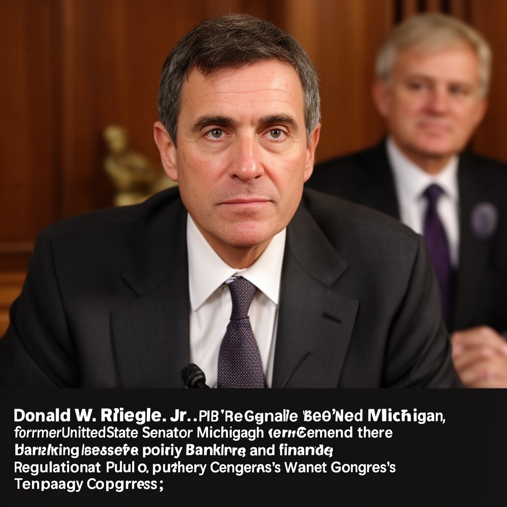 AI-generated illustration of Donald W. Riegle Jr.