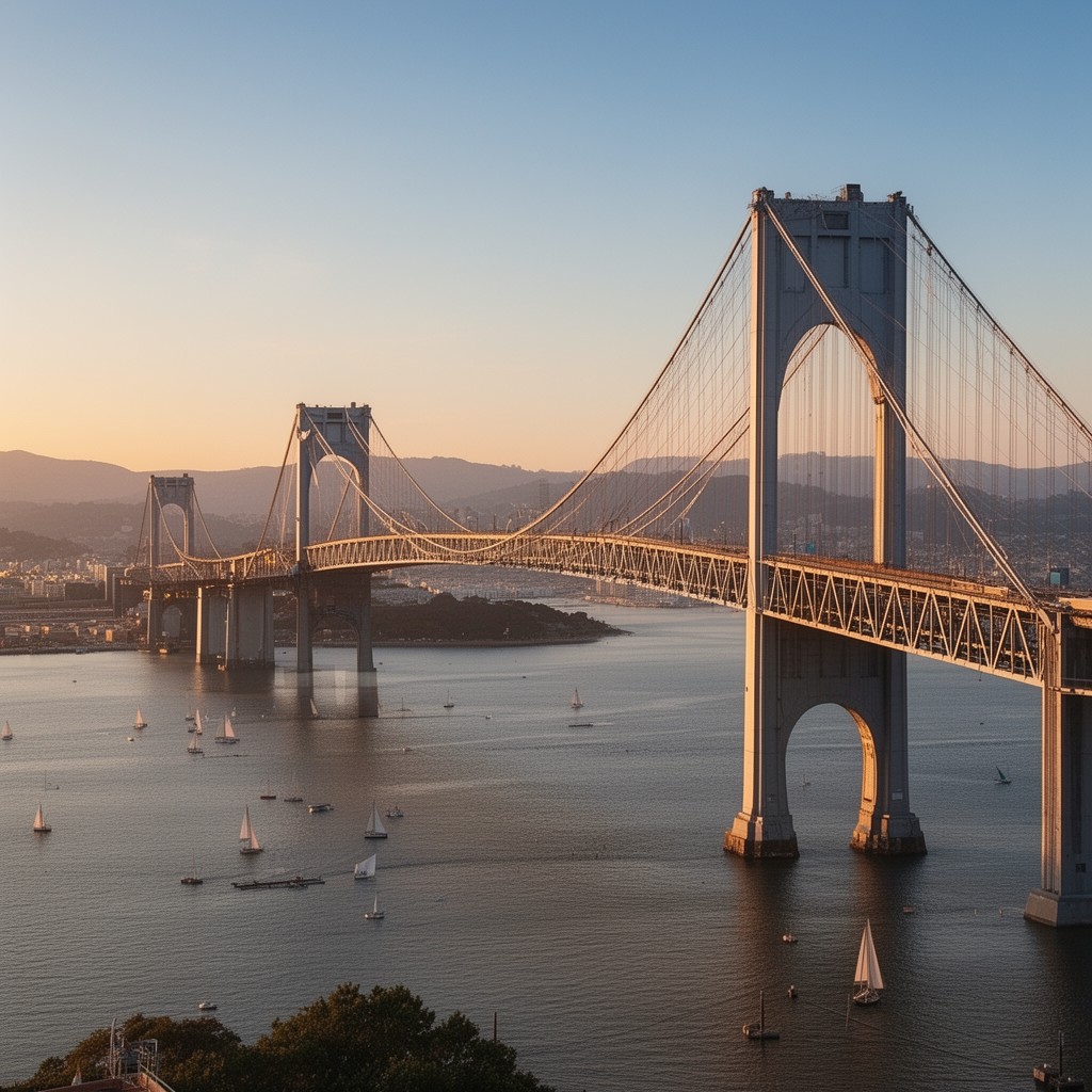 AI-generated illustration of San Mateo–Hayward Bridge