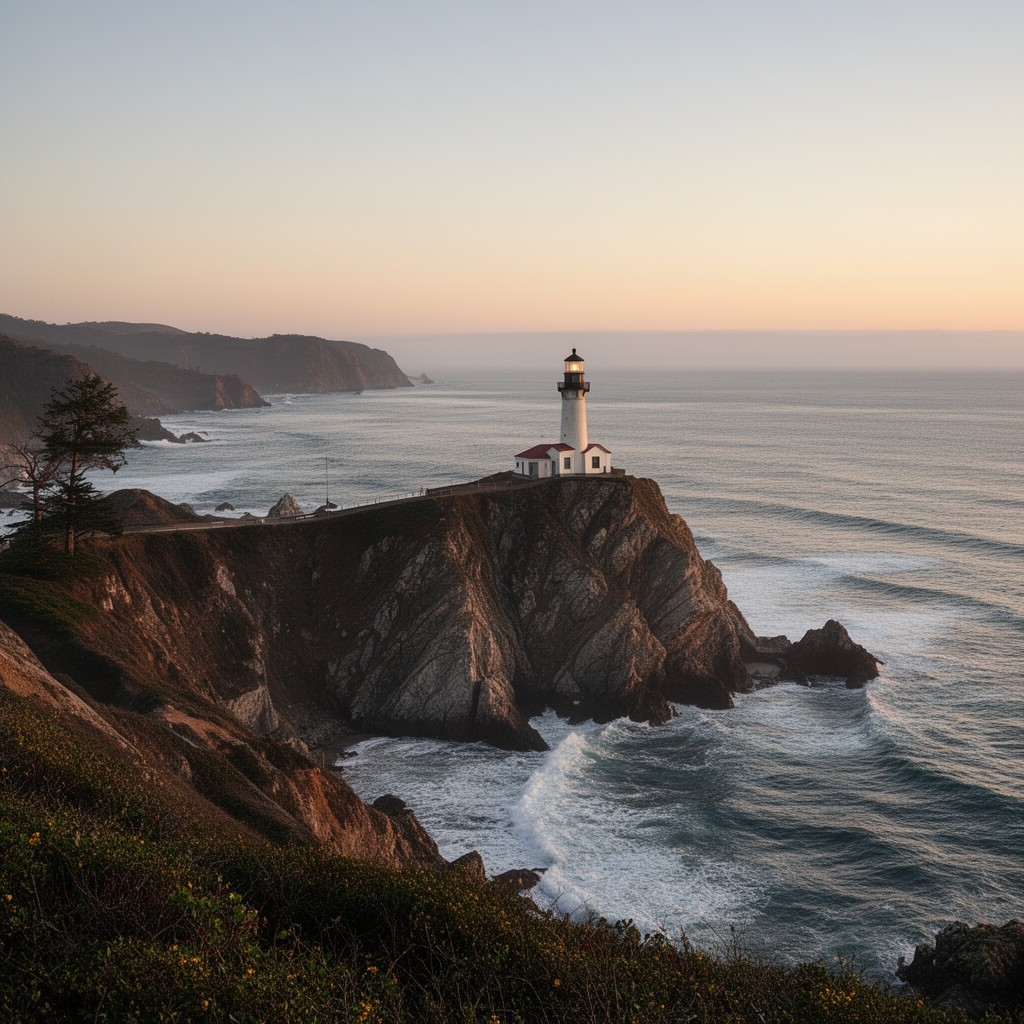 AI-generated illustration of Point Sur State Historic Park