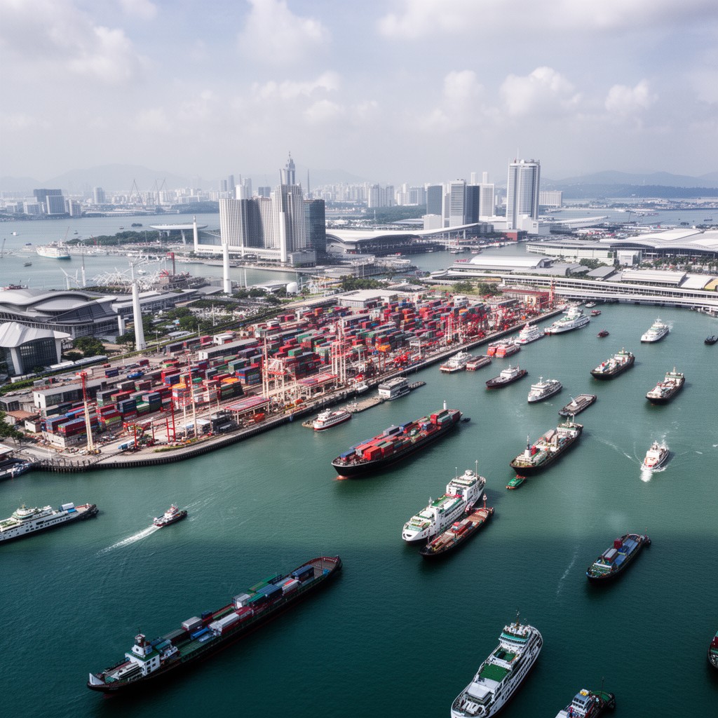 AI-generated illustration of Singapore Strait