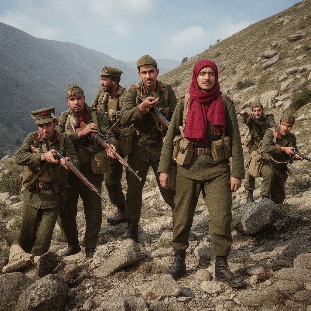 AI-generated illustration of French Moroccan Goumiers