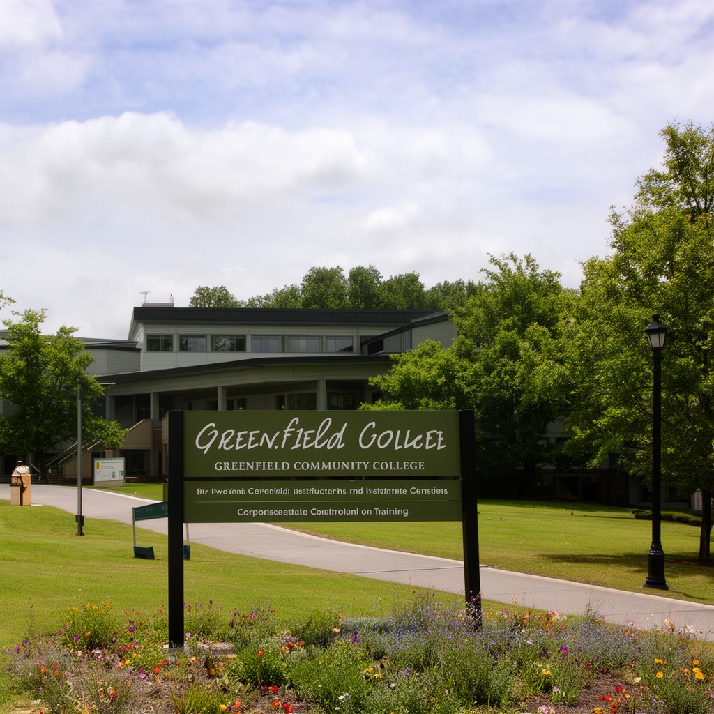 AI-generated illustration of Greenfield Community College