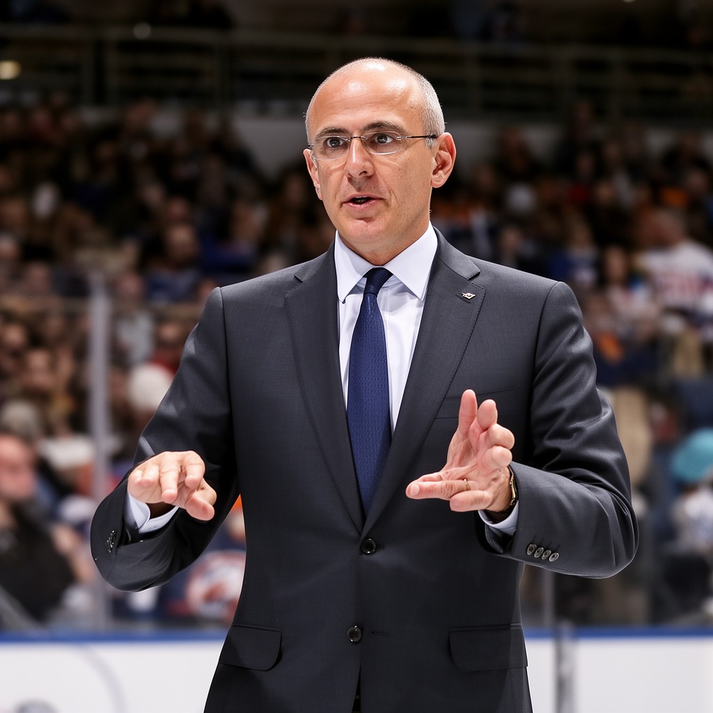AI-generated illustration of Lou Lamoriello