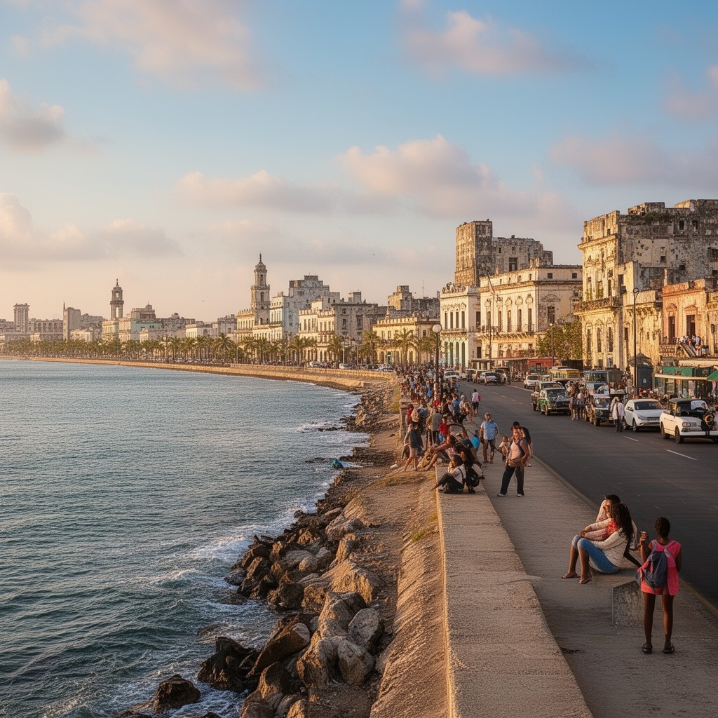 AI-generated illustration of Malecón, Havana