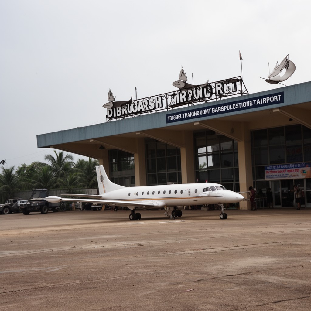 AI-generated illustration of Dibrugarh Airport