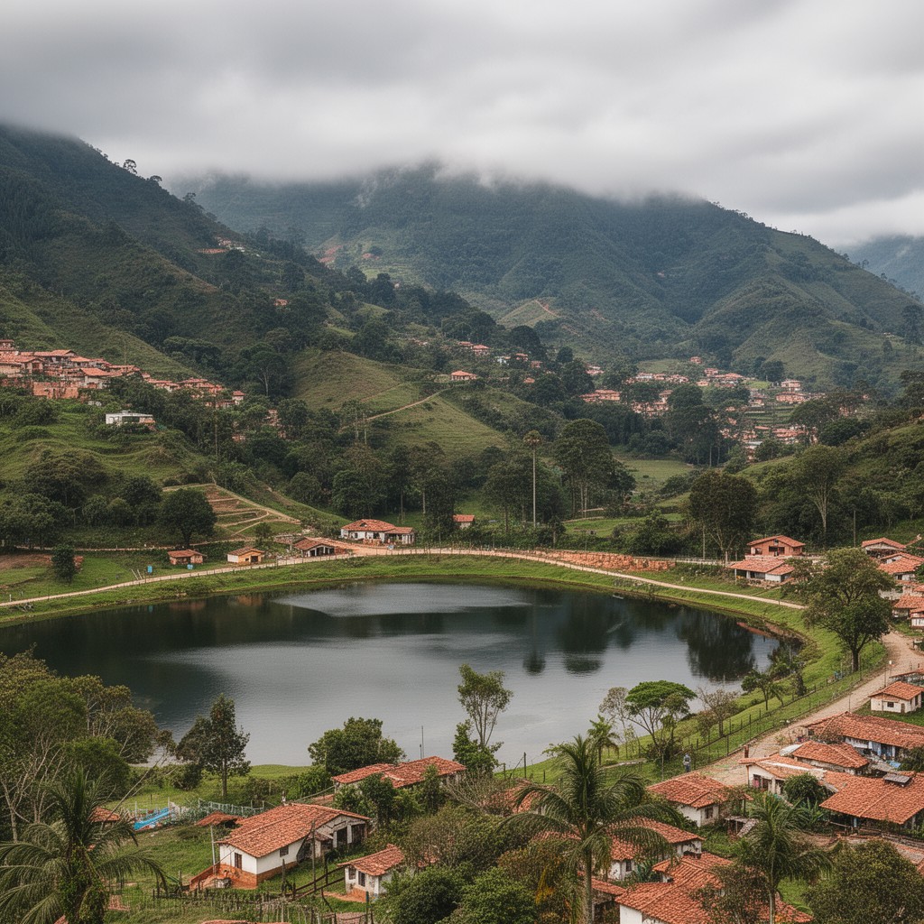 AI-generated illustration of Guatavita