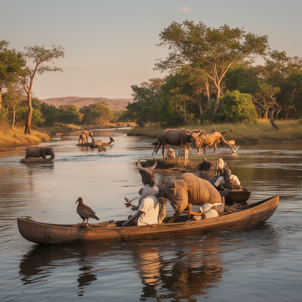 AI-generated illustration of Lower Zambezi National Park