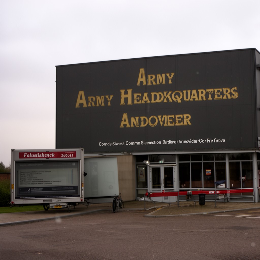 AI-generated illustration of Army Headquarters Andover