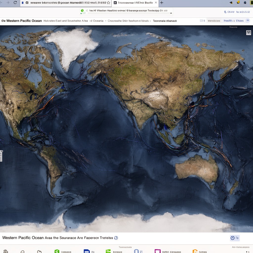AI-generated illustration of western Pacific Ocean