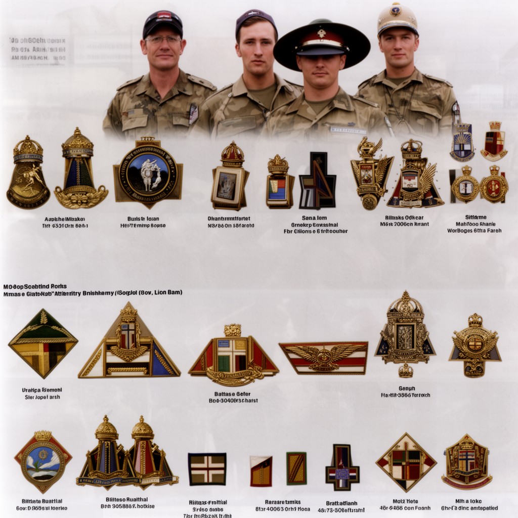 AI-generated illustration of British Army officer ranks